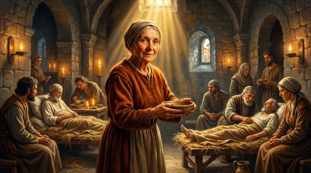 Portrait de la bienheureuse Alde de Faenza, mystique italienne du XIIIe siècle