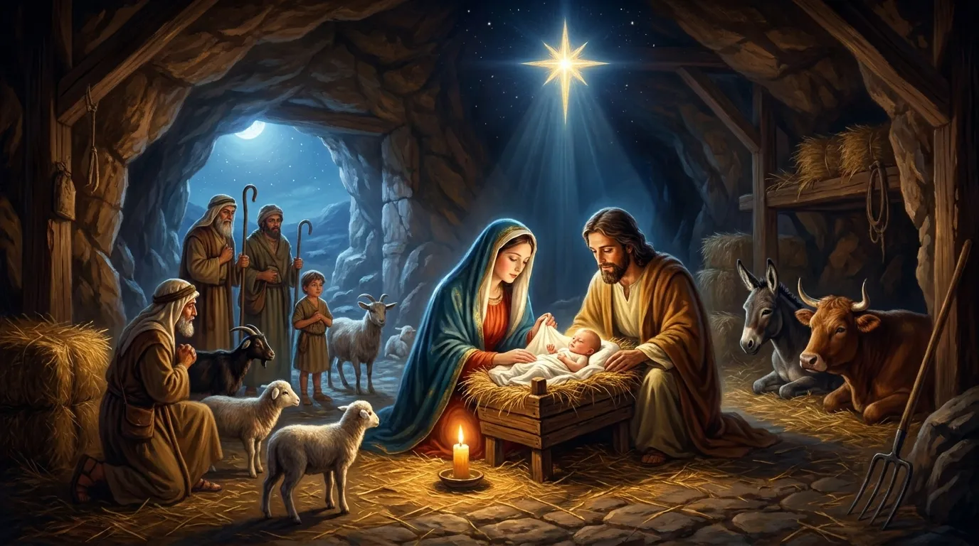 Noël, 25 décembre, célébration de la naissance de Jésus à Bethléem