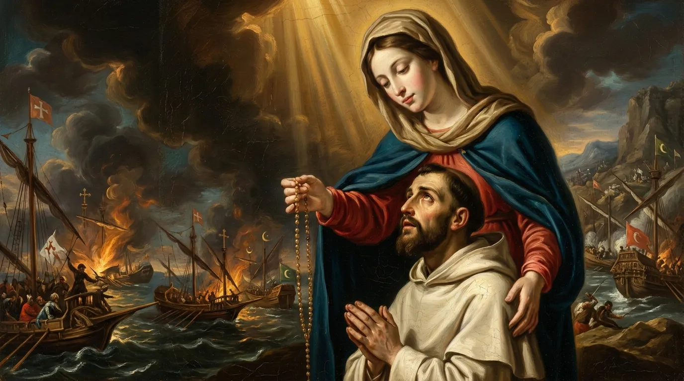 Notre-Dame du Rosaire, 7 octobre, fête instituée après la victoire de Lépante