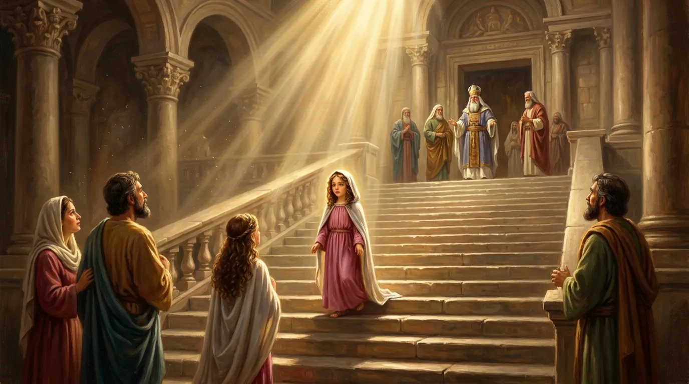 Présentation de Marie au Temple, 21 novembre, offrande de l'enfant Marie à Dieu