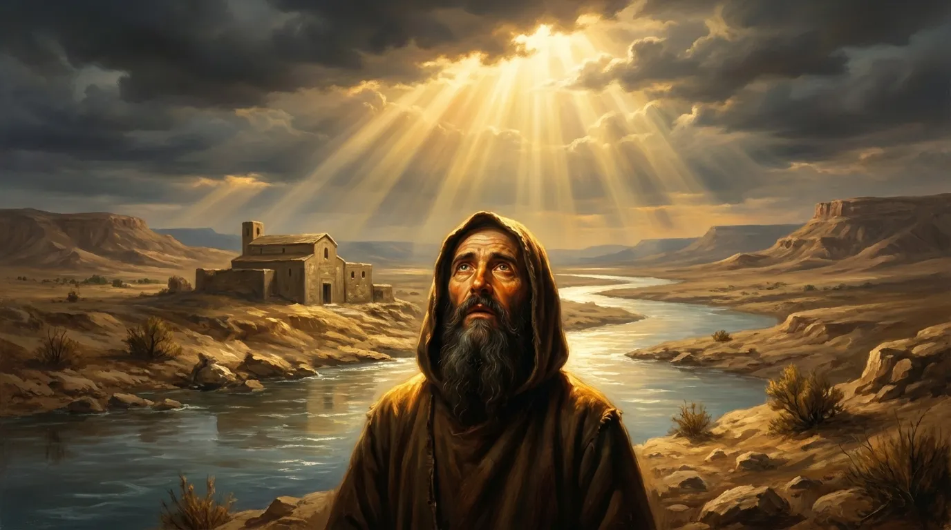 Portrait de saint Alexandre l'Acémète, moine syrien du Ve siècle, fondateur de la prière sans interruption