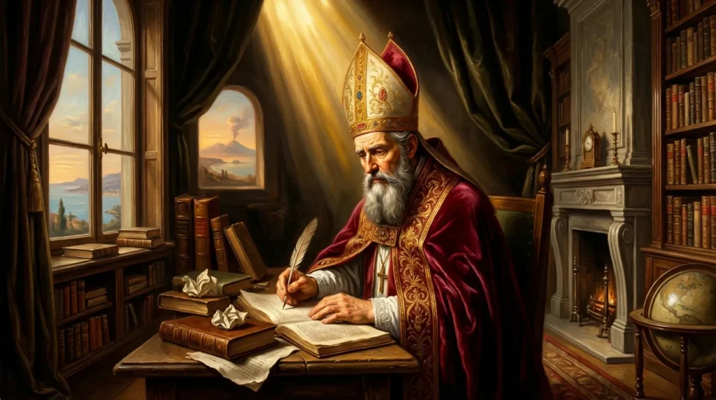 Portrait de saint Alphonse-Marie de Liguori, évêque napolitain du XVIIIe siècle, fondateur des Rédemptoristes