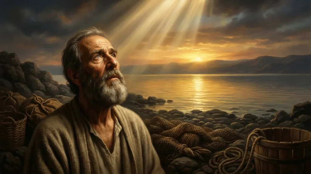 Portrait de saint André, apôtre du Christ au Ier siècle, frère de Pierre martyr sur la croix décussée