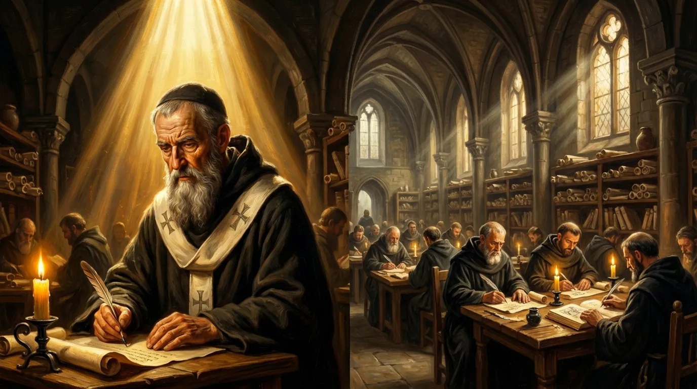 Portrait de saint Anselme de Cantorbéry, bénédictin du XIe siècle, père de la théologie scolastique