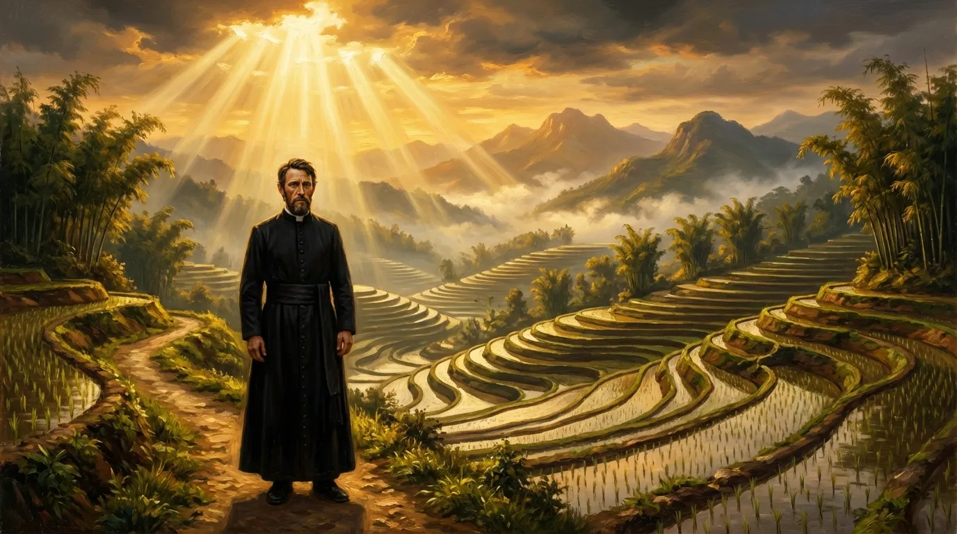 Portrait de saint Auguste Chapdelaine, missionnaire normand du XIXe siècle, martyr en Chine du Sud