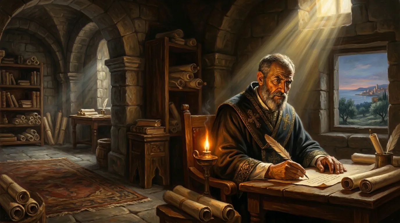 Portrait de saint Augustin, évêque d'Hippone au Ve siècle, docteur de l'Église et auteur des Confessions