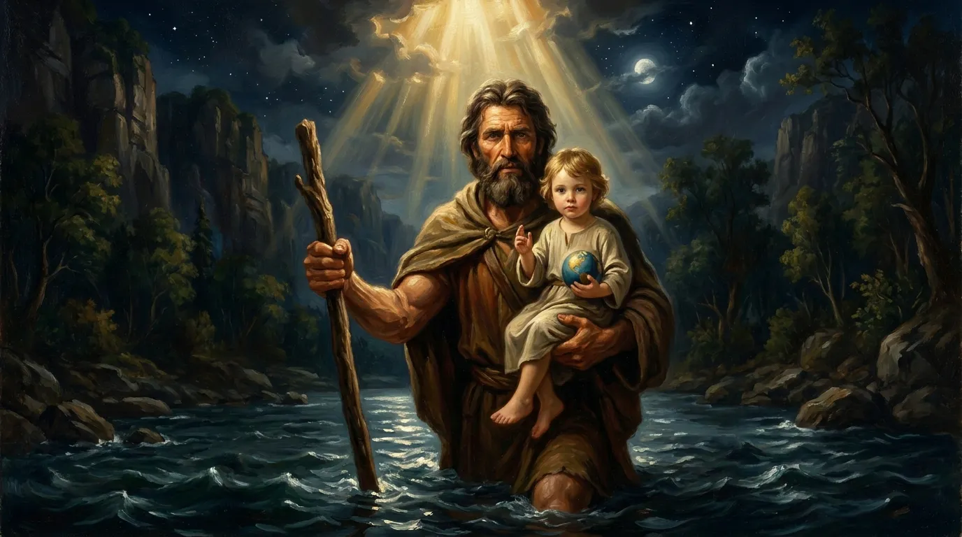 Portrait de saint Christophe, martyr porteur du Christ du IIIe siècle