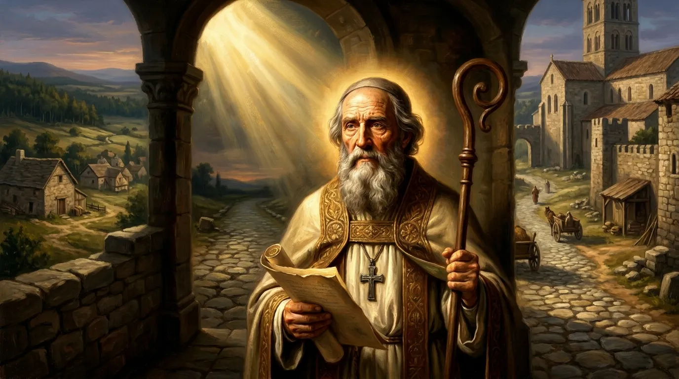 Portrait de saint Désiré, évêque mérovingien français, fondateur d'abbayes au VIe siècle
