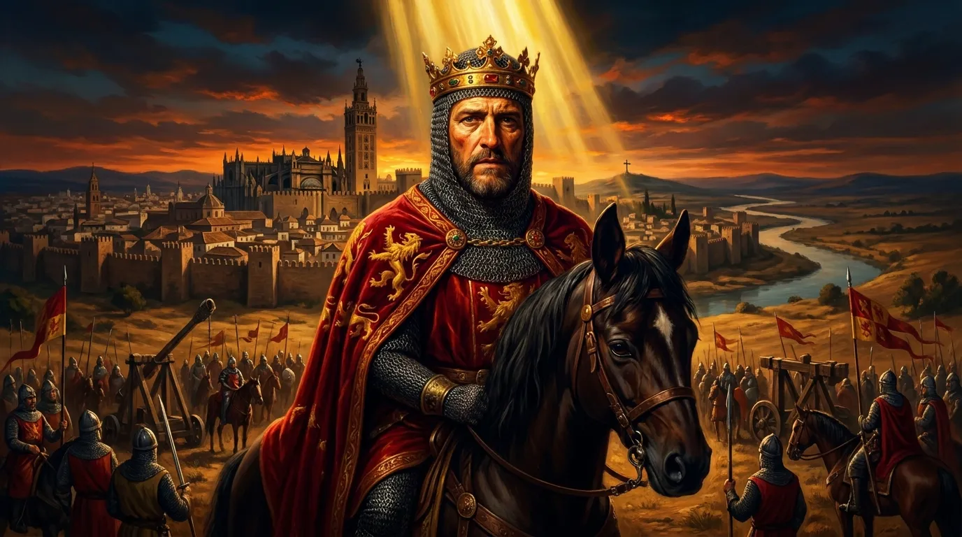 Portrait de saint Ferdinand III, roi reconquérant de Castille du XIIIe siècle