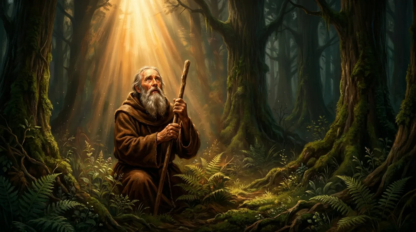 Portrait de saint Fiacre, ermite jardinier du VIIe siècle