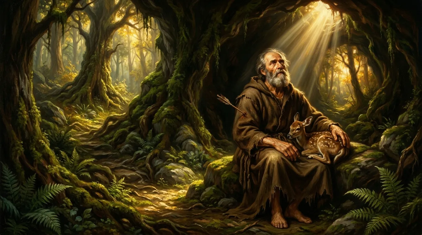 Portrait de saint Gilles, ermite provençal du VIIe siècle