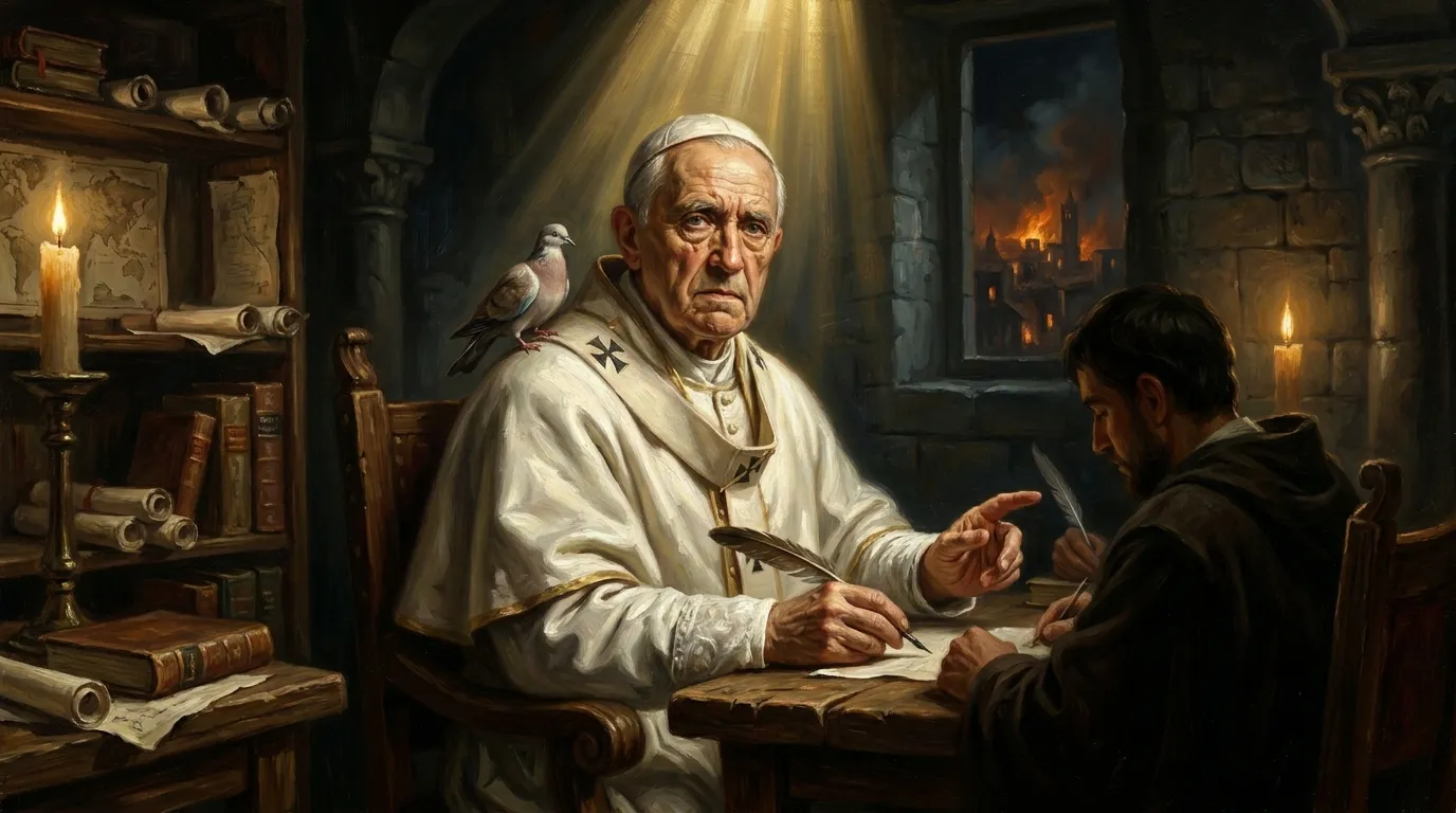 Portrait de saint Grégoire le Grand, pape du VIe siècle, créateur du chant grégorien