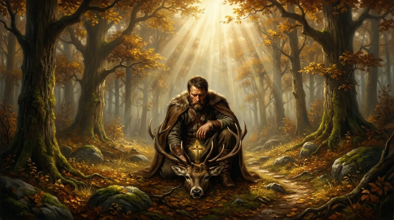 Portrait de saint Hubert, évêque de Liège au VIIIe siècle, patron des chasseurs