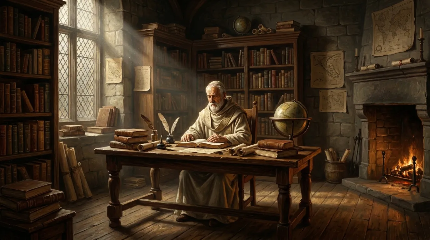 Portrait de saint Isidore de Séville, archevêque savant du VIIe siècle, encyclopédiste wisigoth