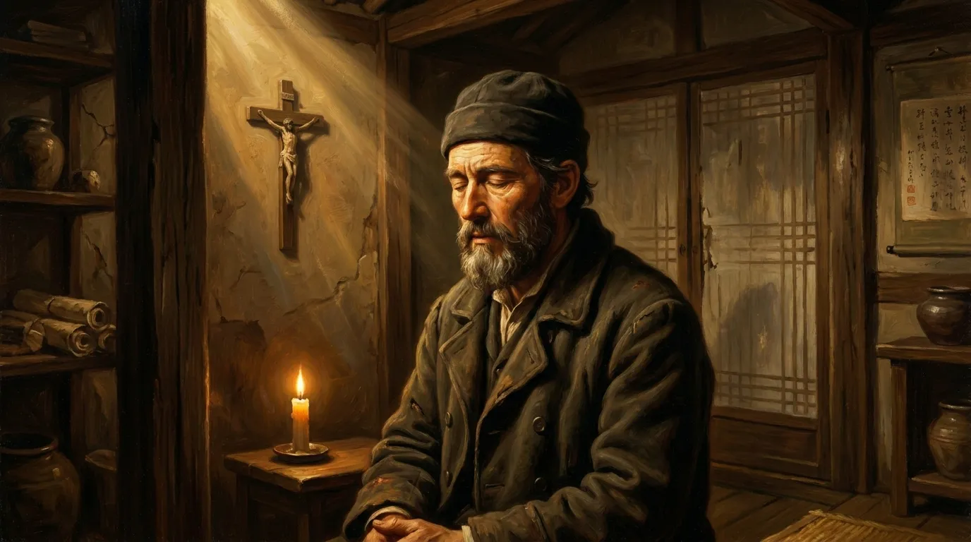 Portrait de saint Jacques Chastan, missionnaire français du XIXe siècle, martyr en Corée en 1839