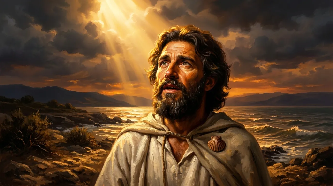Portrait de saint Jacques le Majeur, apôtre du Ier siècle, patron de Saint-Jacques-de-Compostelle