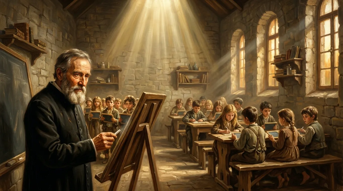 Portrait de saint Jean-Baptiste de la Salle, prêtre du XVIIe siècle, fondateur des Frères des Écoles