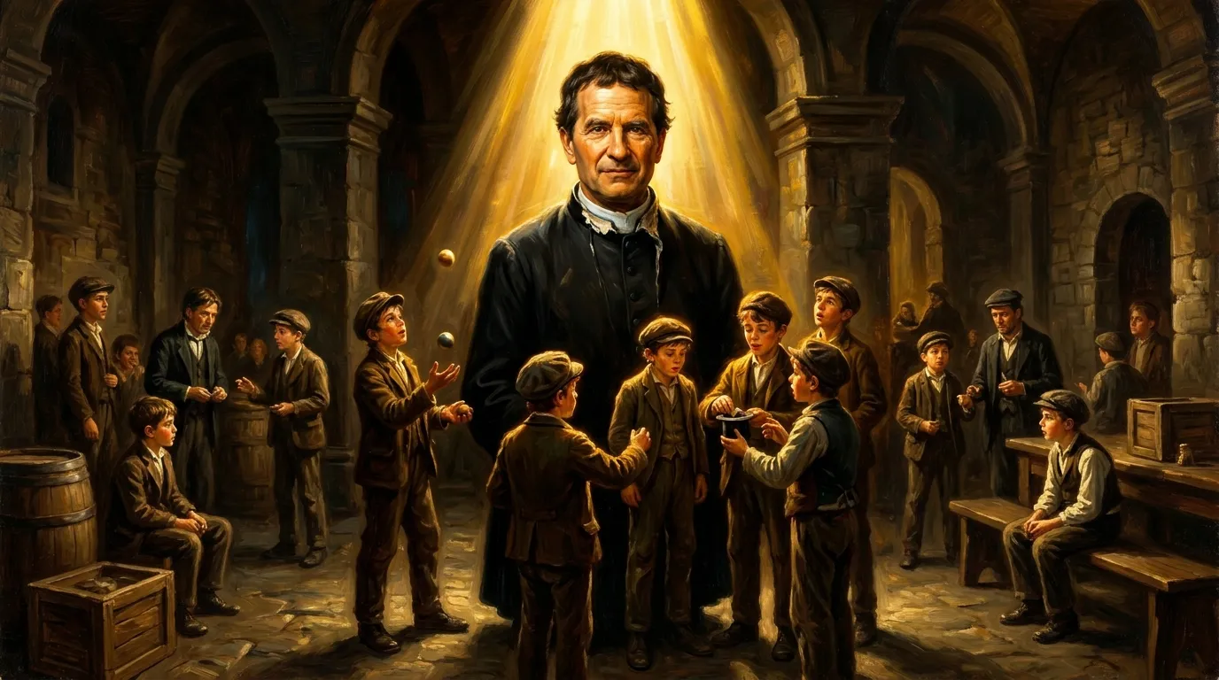 Portrait de saint Jean Bosco, prêtre du XIXe siècle, fondateur des salésiens éducateur des jeunes