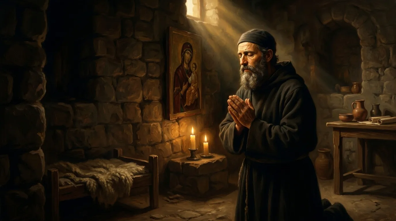 Portrait de saint Jean Damascène, théologien syrien du VIIIe siècle, défenseur des saintes icônes