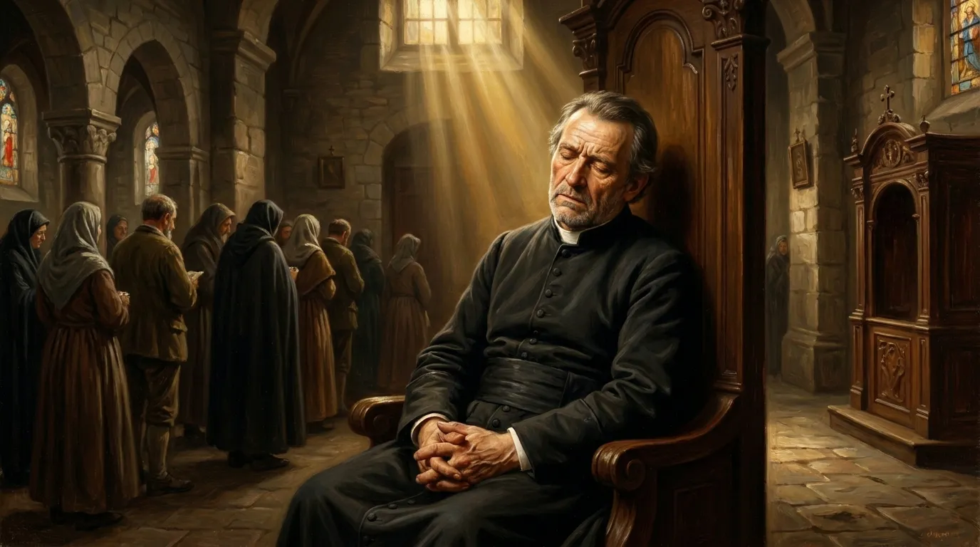 Portrait de saint Jean-Marie Vianney, curé d'Ars du XIXe siècle, patron des prêtres