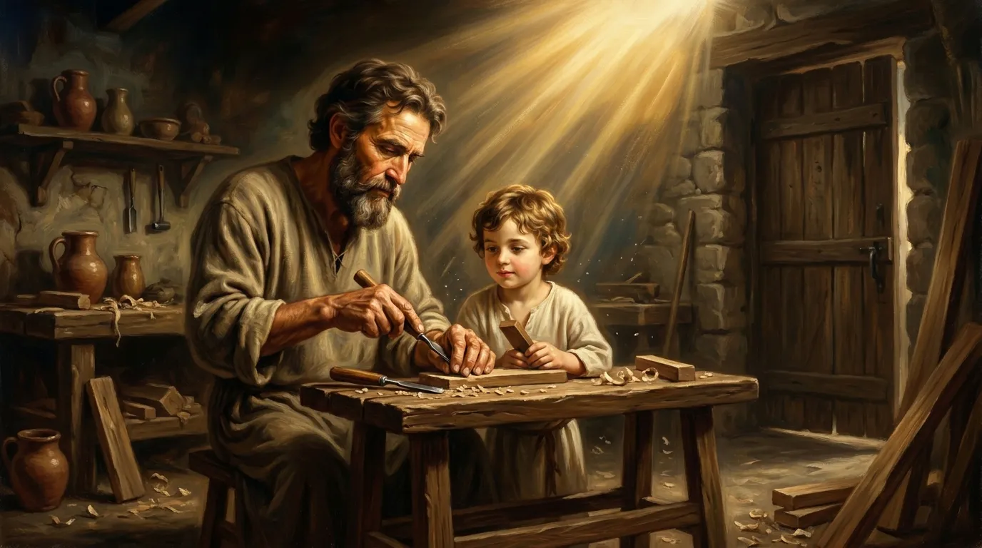 Portrait de saint Joseph, charpentier du Ier siècle, époux de la Vierge Marie