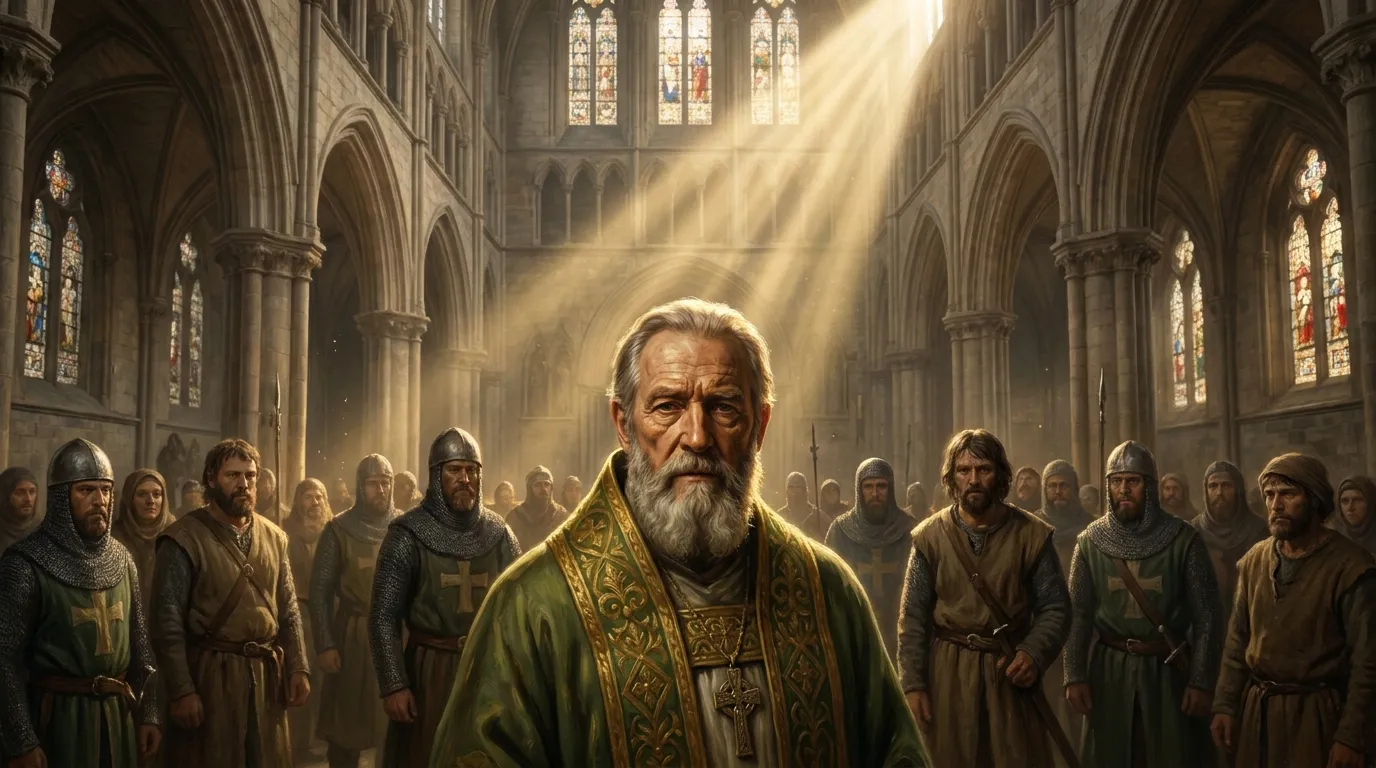 Portrait de saint Laurent de Dublin, archevêque irlandais du XIIe siècle, défenseur de son peuple