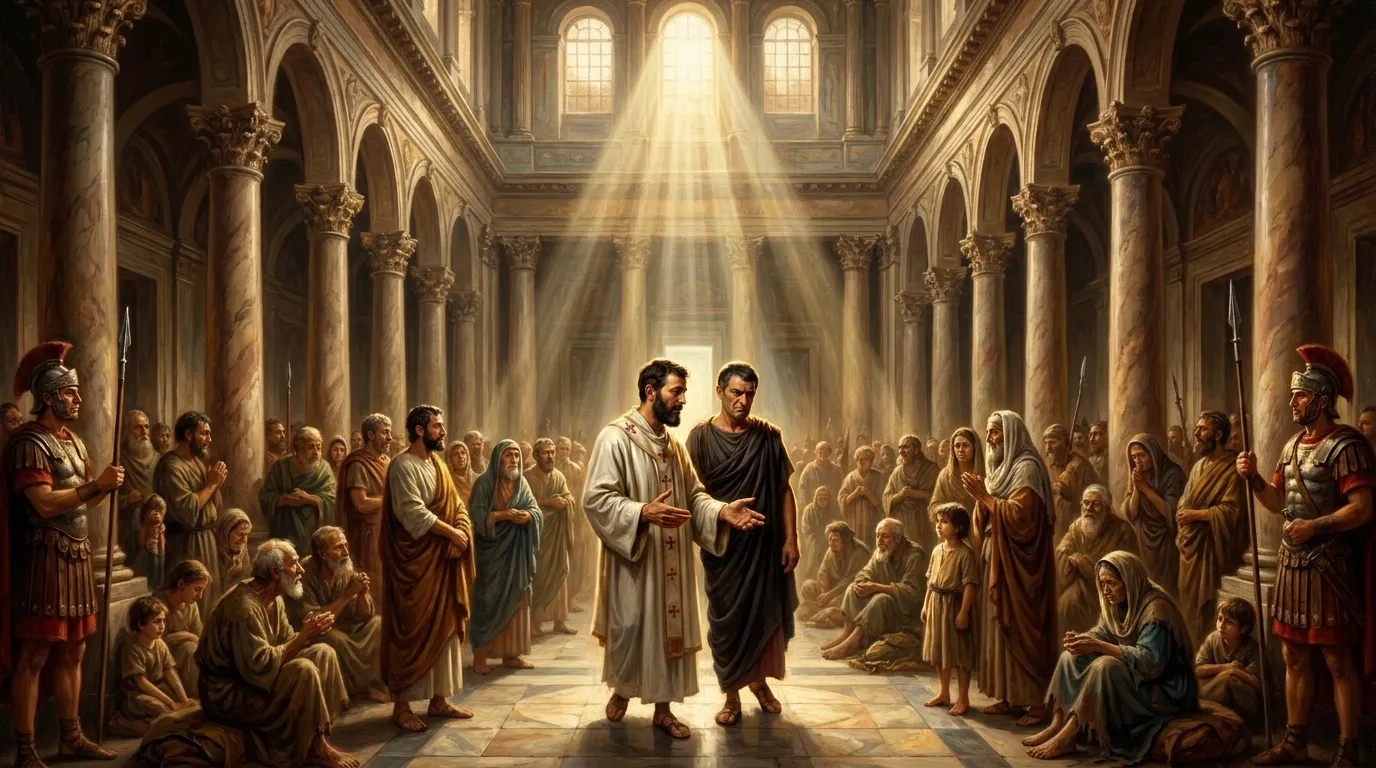 Portrait de saint Laurent de Rome, diacre martyr du IIIe siècle, brûlé vif sous Valérien