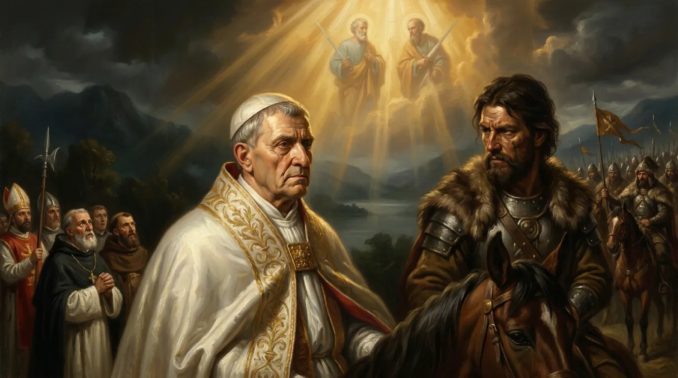 Portrait de saint Léon le Grand, pape du Ve siècle, défenseur de Rome face à Attila