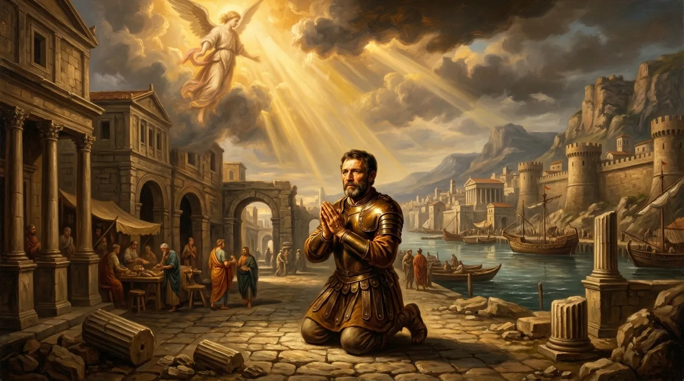 Portrait de saint Léonce de Tripoli, soldat martyr du IIIe siècle en Phénicie