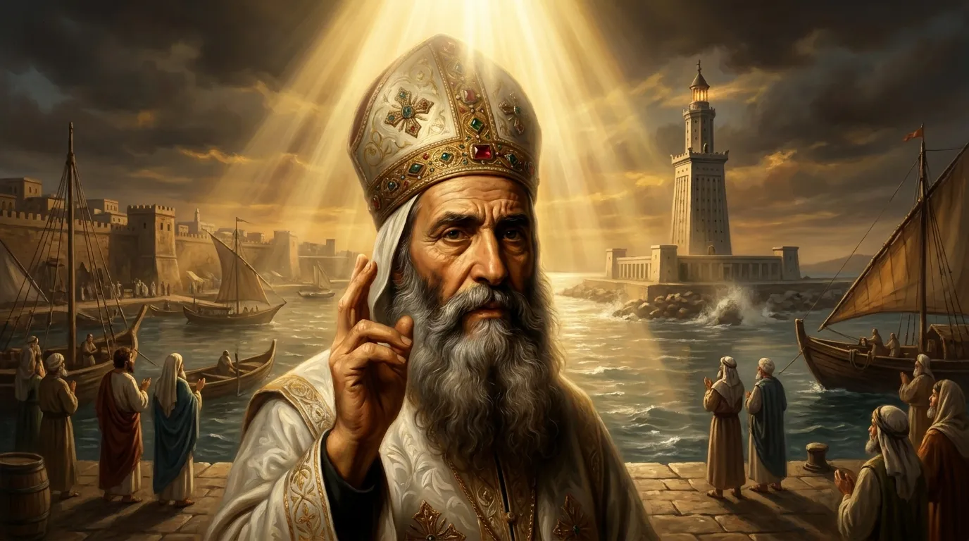 Portrait de saint Maxime d'Alexandrie, patriarche du IIIe siècle, théologien copte