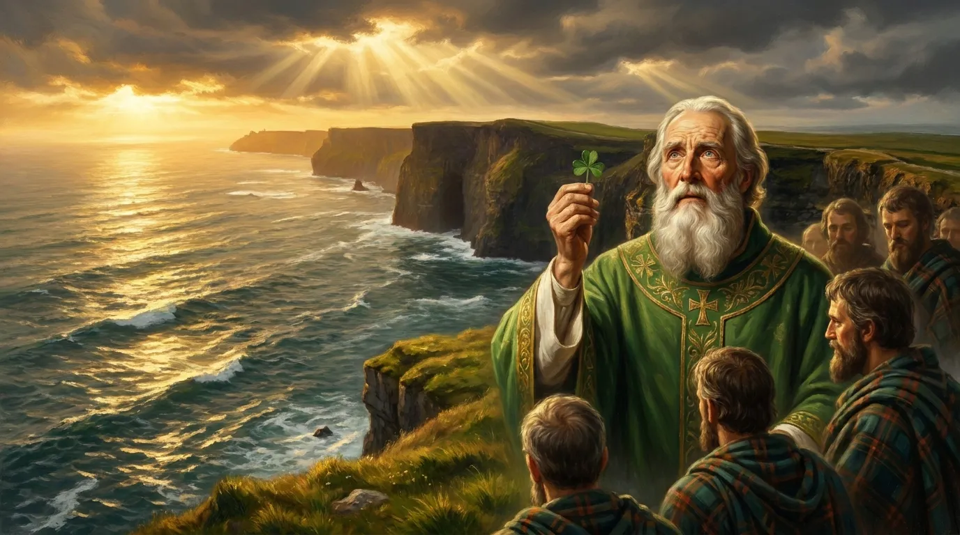 Portrait de saint Patrick, évêque irlandais du Ve siècle, évangélisateur de l'Irlande