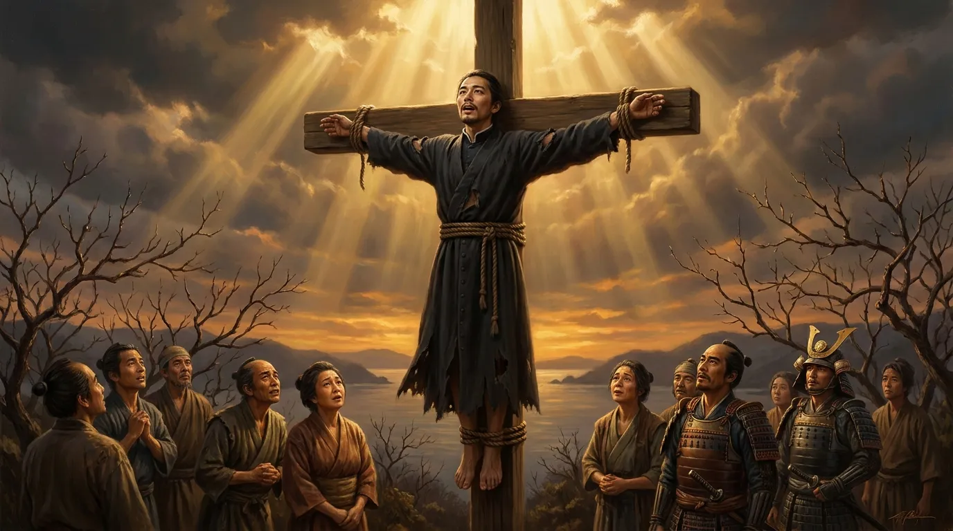 Portrait de saint Paul Miki, jésuite japonais du XVIe siècle, martyr crucifié de Nagasaki