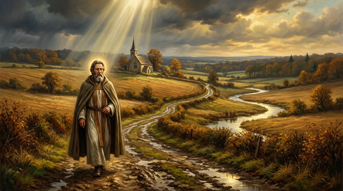 Portrait de saint Richard de Chichester, évêque anglais du XIIIe siècle, modèle de simplicité pastorale