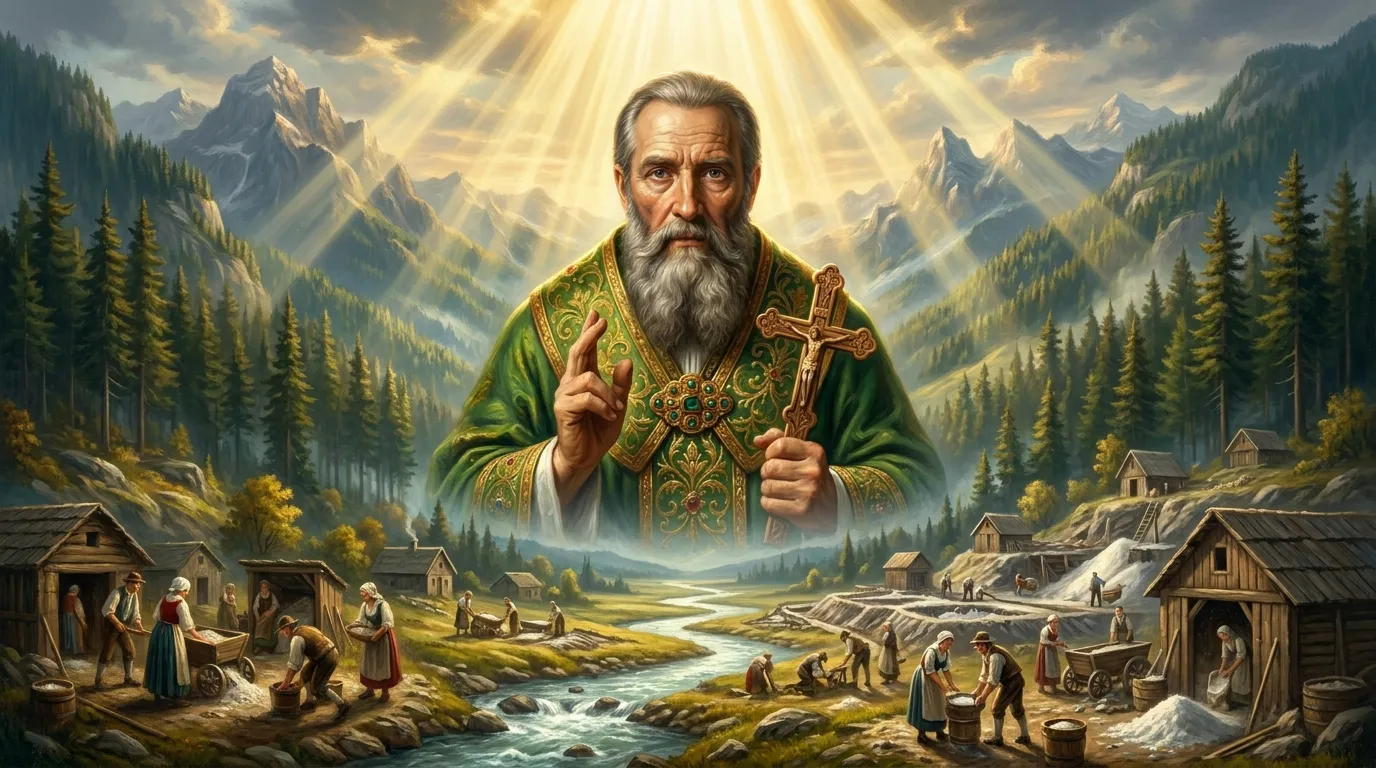 Portrait de saint Rupert de Salzbourg, évêque missionnaire du VIIIe siècle, fondateur de Salzbourg