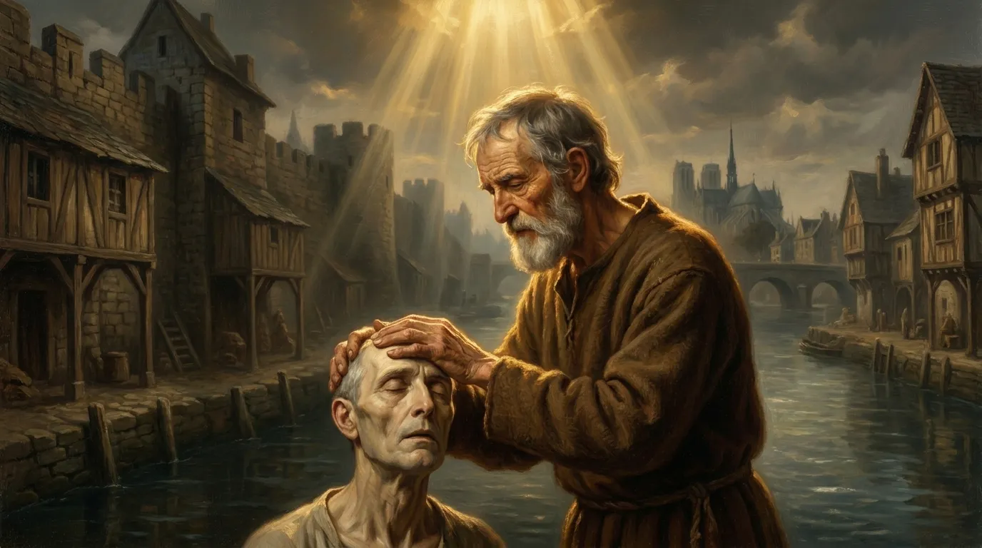 Portrait de saint Séverin de Paris, ermite mérovingien du Ve siècle, solitaire sur la rive gauche
