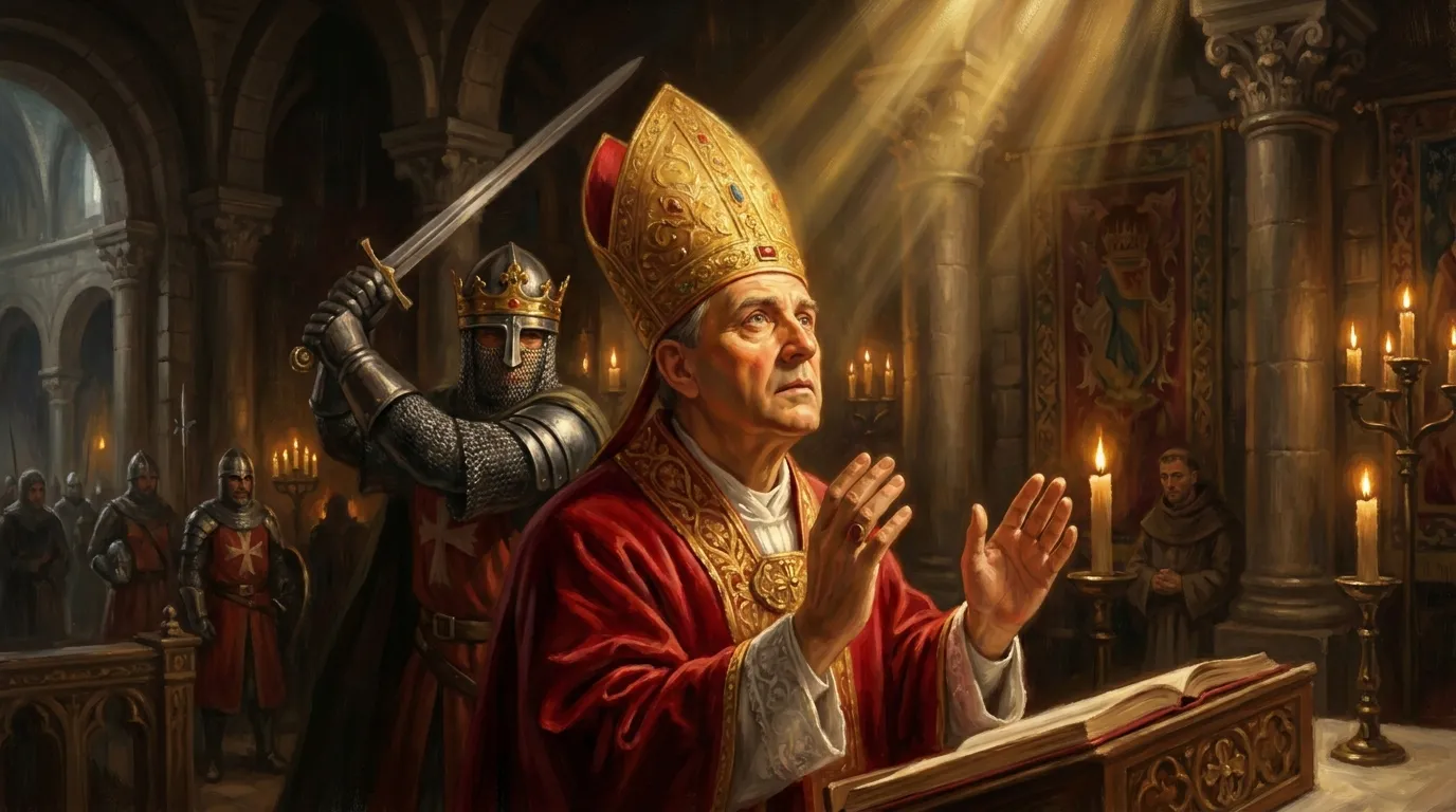 Portrait de saint Stanislas, évêque de Cracovie au XIe siècle, martyr polonais opposé au roi Boleslas