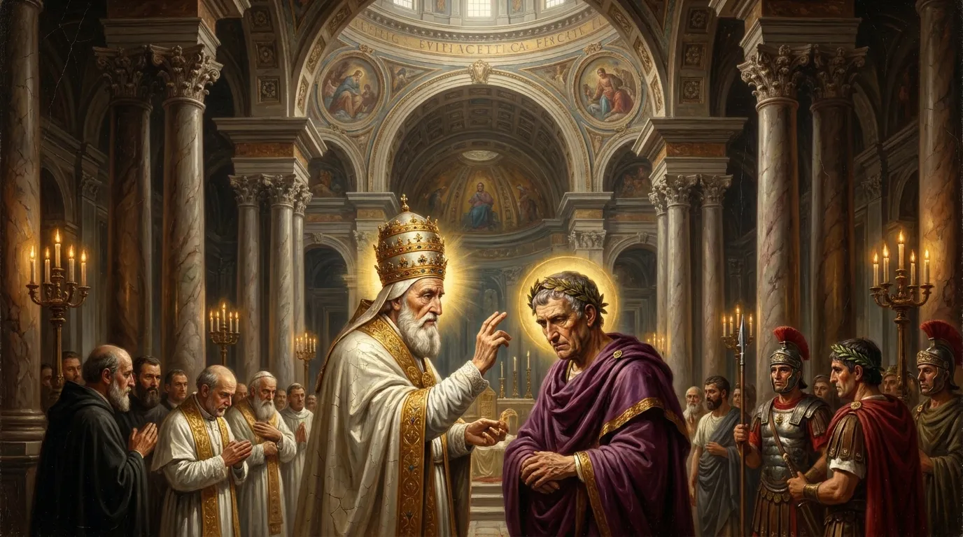 Portrait de saint Sylvestre Ier, pape du IVe siècle, contemporain de Constantin et du concile de Nicée