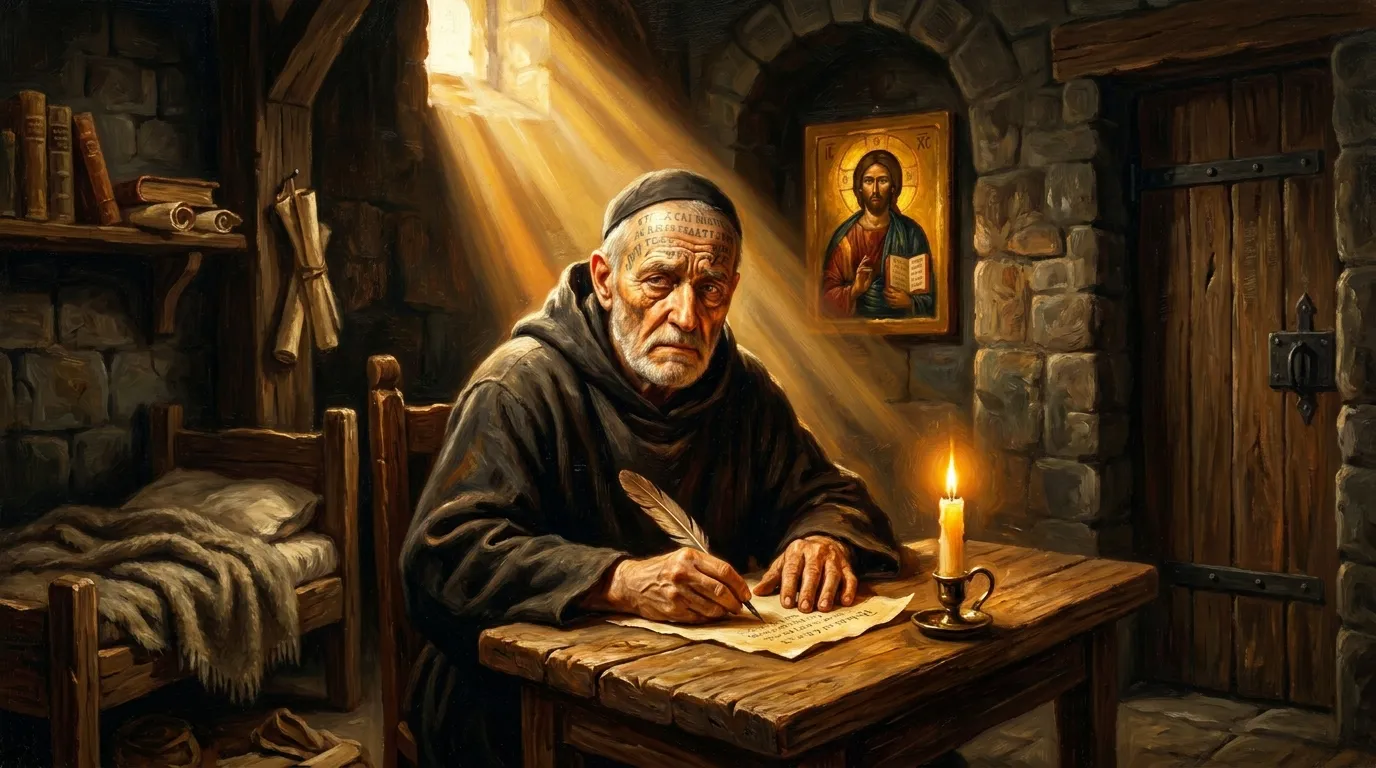 Portrait de saint Théophane l'Hymnographe, moine byzantin du IXe siècle, poète liturgique iconodule