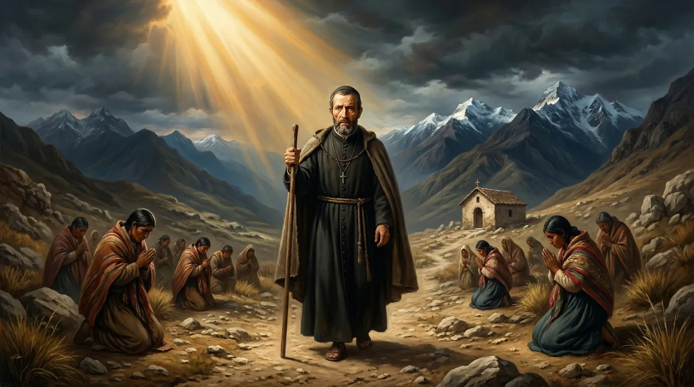Portrait de saint Toribio de Mogrovejo, archevêque de Lima au XVIe siècle, évangélisateur du Pérou