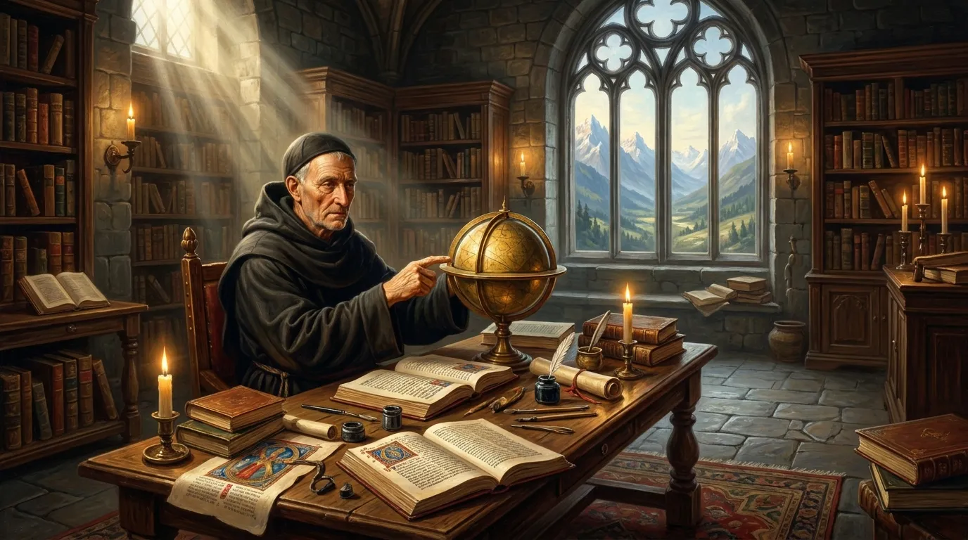 Portrait de saint Virgile de Salzbourg, évêque irlandais du VIIIe siècle, savant et géographe carolingien