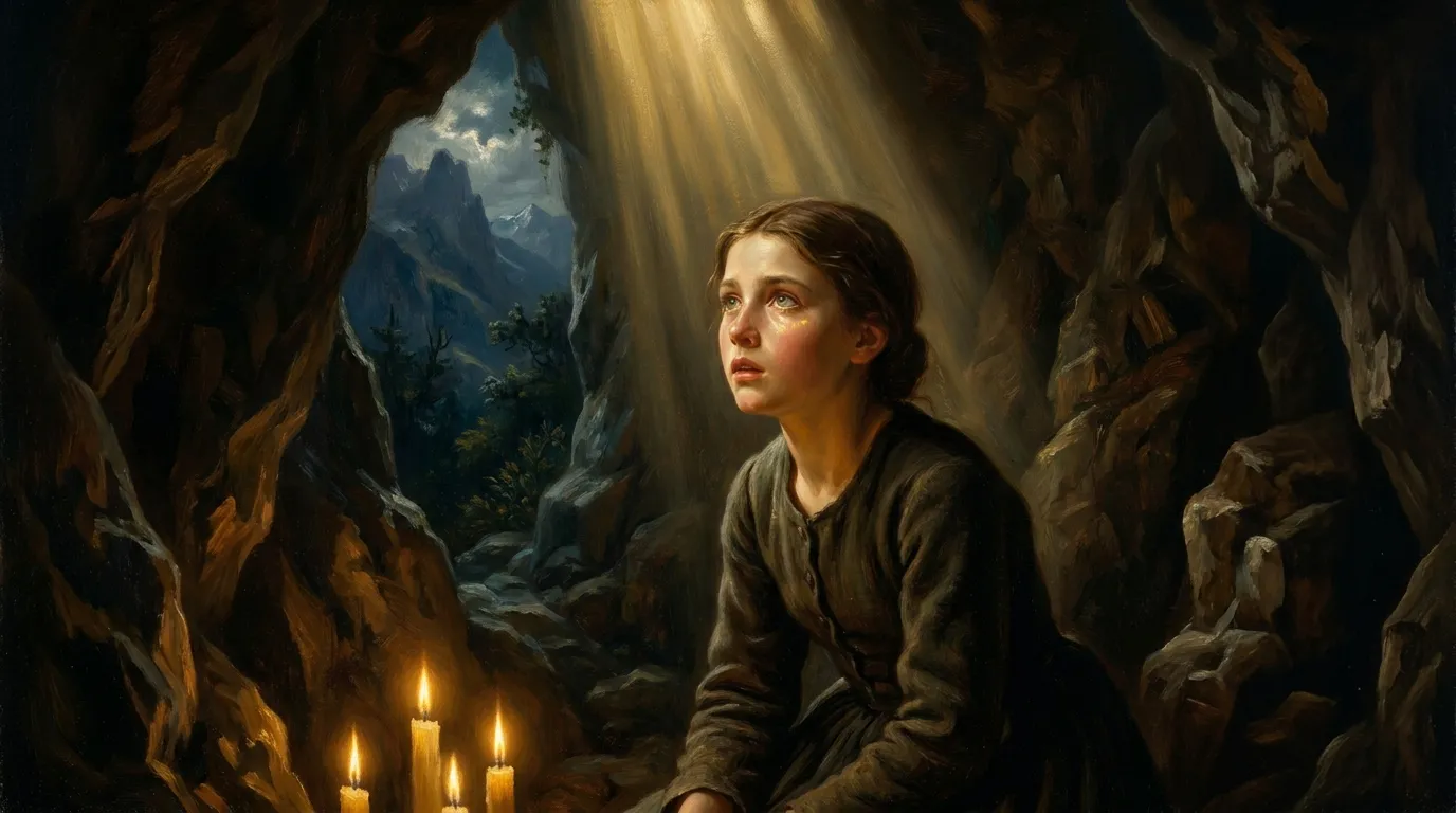 Portrait de sainte Bernadette Soubirous, voyante de Lourdes au XIXe siècle, religieuse à Nevers