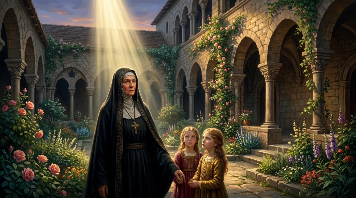 Portrait de sainte Bertille, abbesse mérovingienne du VIIe siècle, première abbesse de Chelles