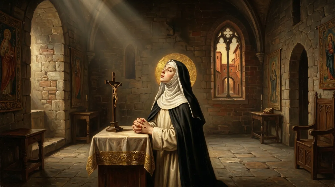 Portrait de sainte Catherine de Sienne, mystique du XIVe siècle, docteur de l'Église
