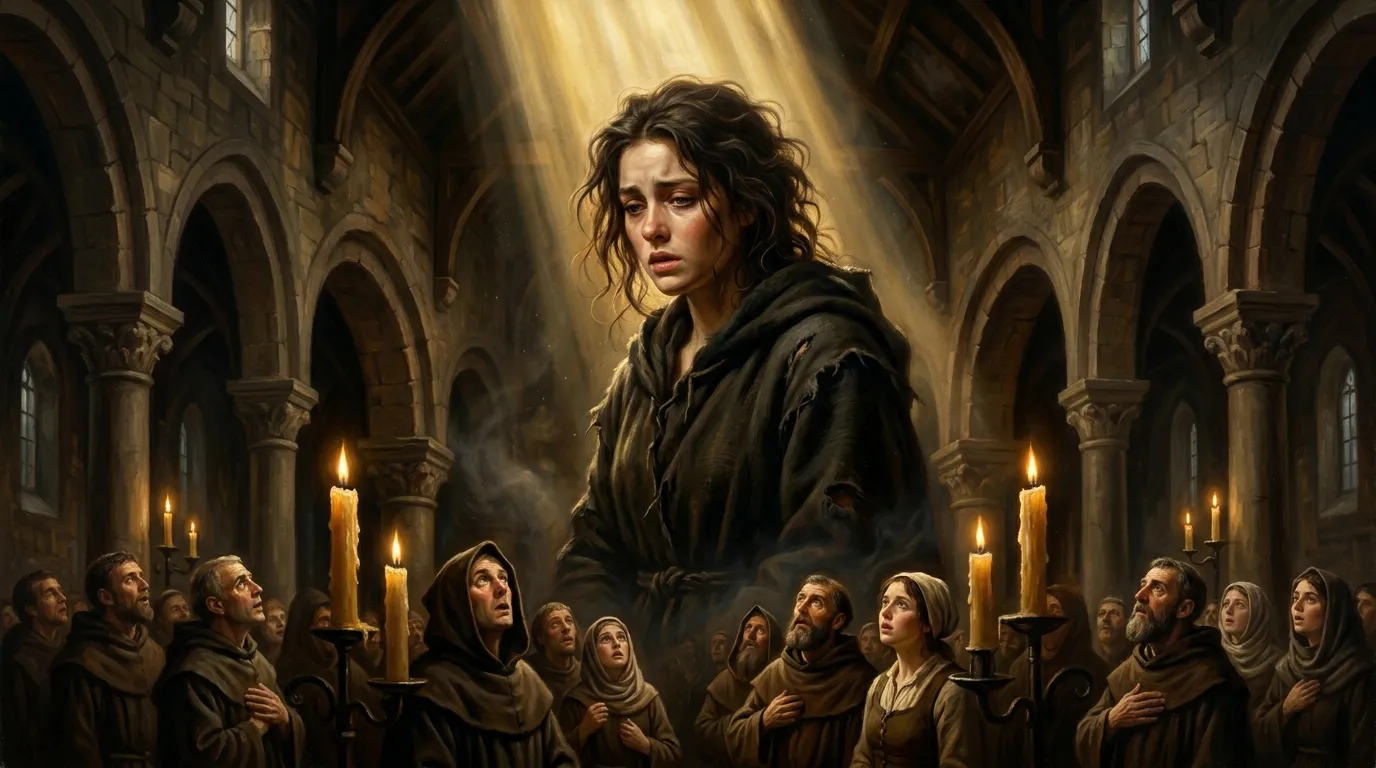 Portrait de sainte Christine l'Admirable, mystique flamande du XIIIe siècle, prodiges étonnants
