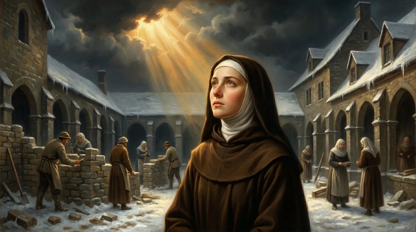 Portrait de sainte Colette de Corbie, réformatrice des Clarisses au XVe siècle, en Picardie
