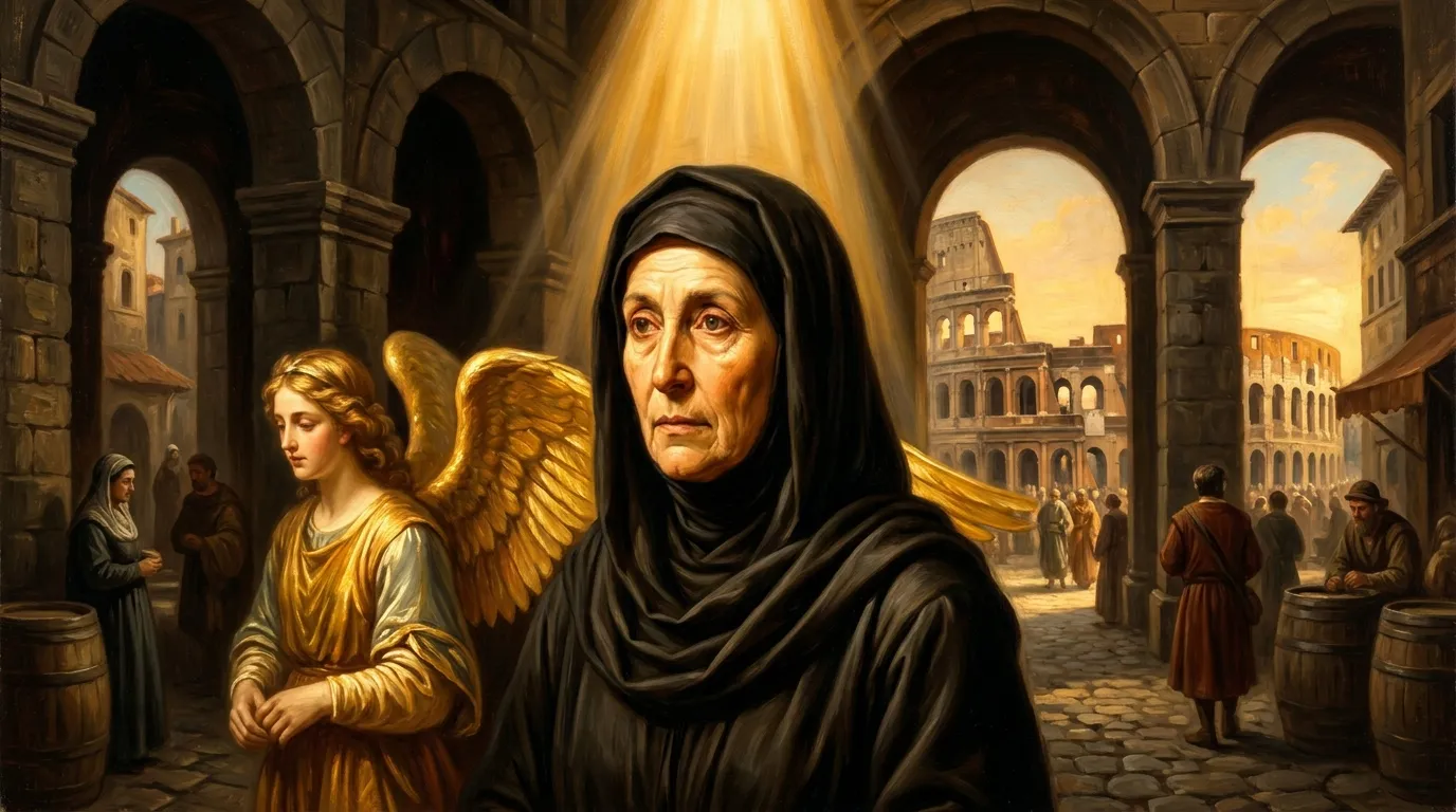 Portrait de sainte Françoise Romaine, mystique du XVe siècle, fondatrice des Oblates de Tor de' Specchi