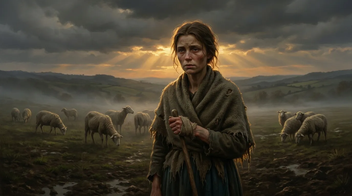 Portrait de sainte Germaine Cousin, bergère du XVIe siècle, mystique de Pibrac
