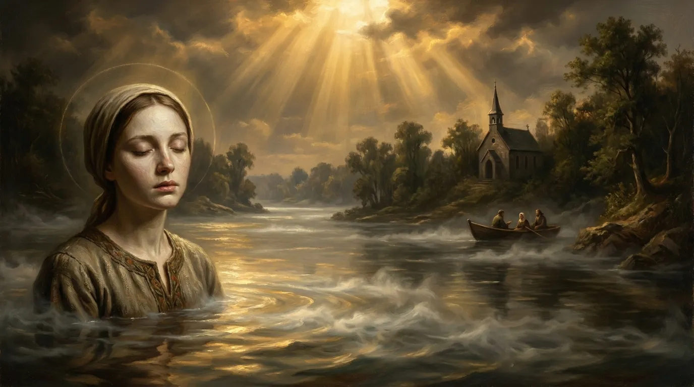 Portrait de sainte Honorine, vierge martyre normande du IVe siècle, vénérée à Conflans