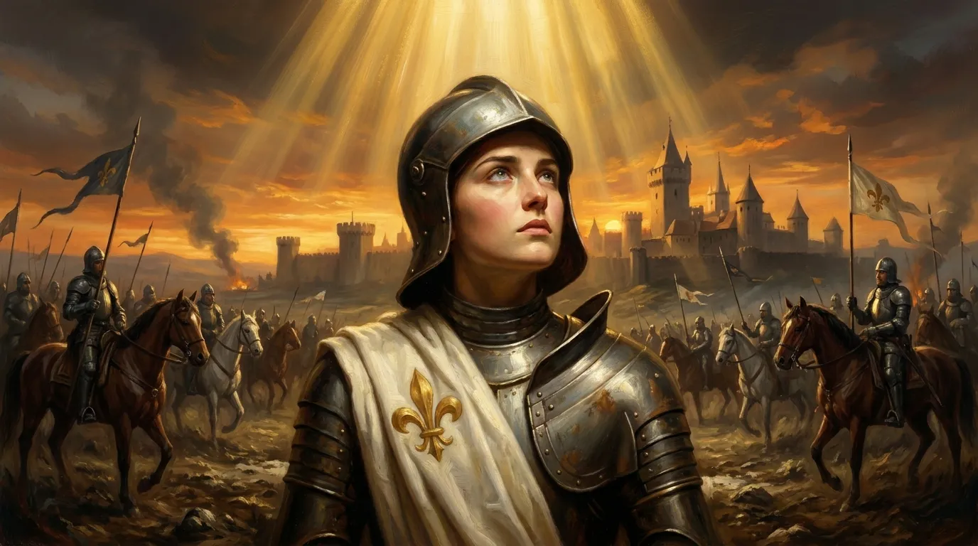 Portrait de sainte Jeanne d'Arc, pucelle du XVe siècle, libératrice d'Orléans