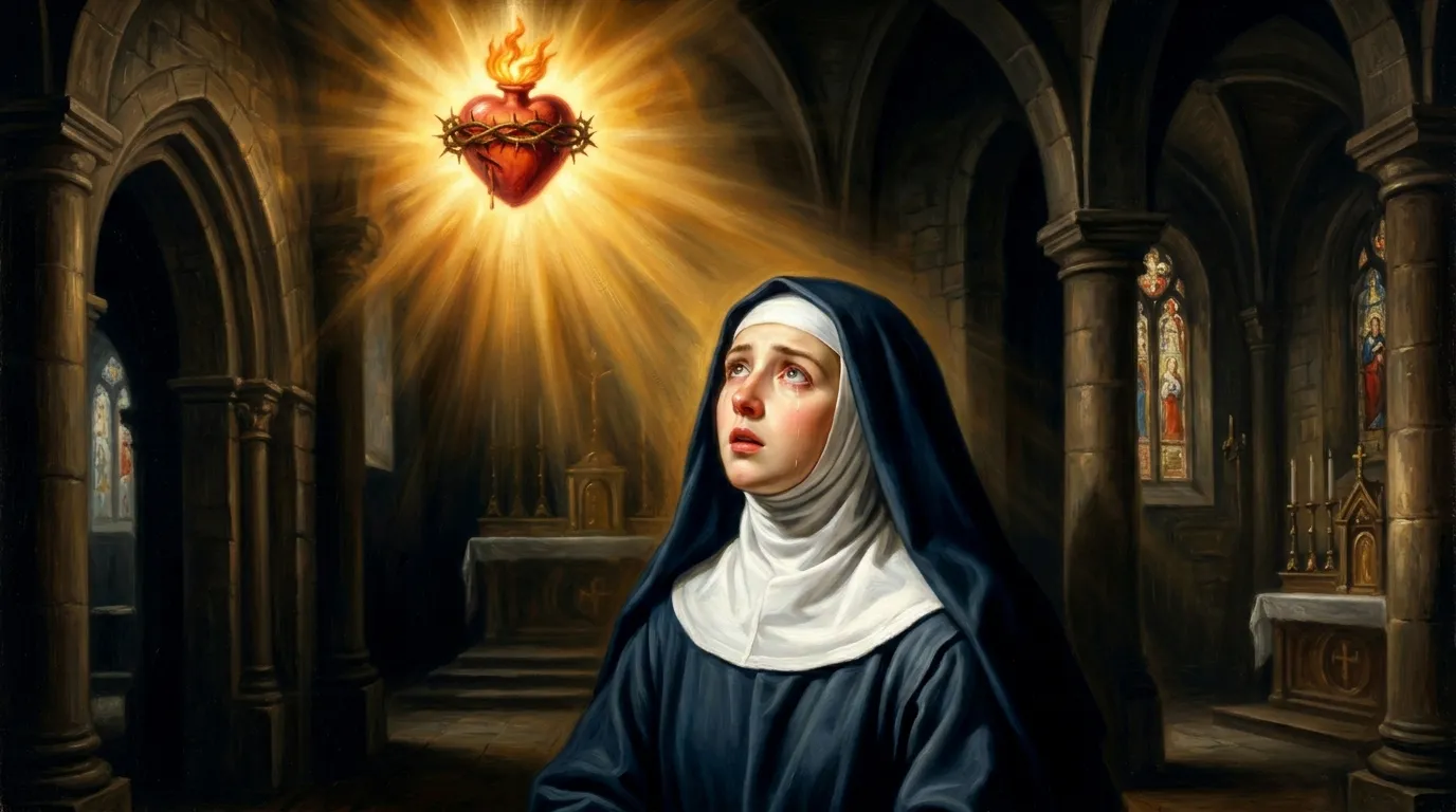 Portrait de sainte Marguerite-Marie Alacoque, mystique du Sacré-Cœur, XVIIe siècle
